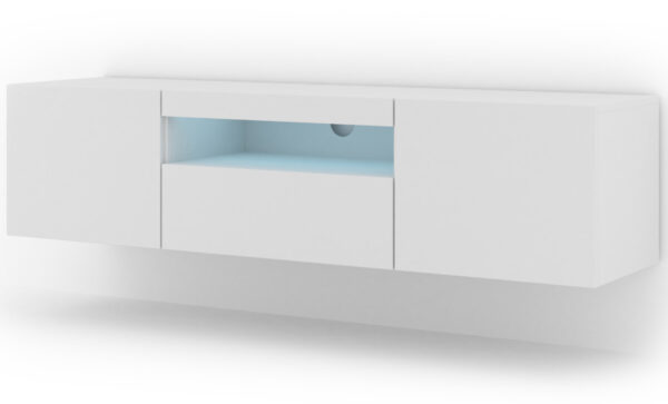 Szafka RTV Aura cm uniwersalna wisząca stojąca biały mat